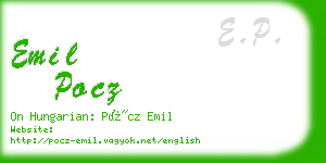 emil pocz business card